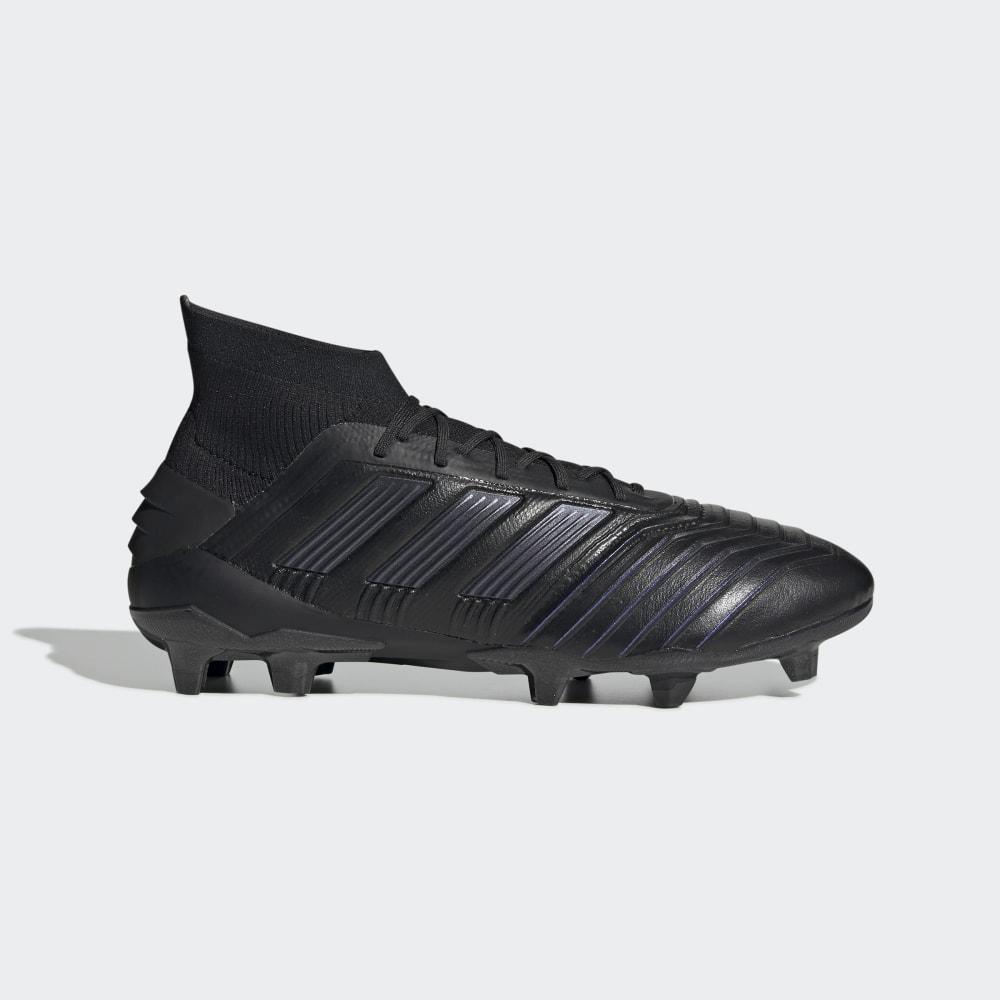 Adidas Men's Predator 19.1 Firm Ground Leather Football Boots Black Ireland EG7870